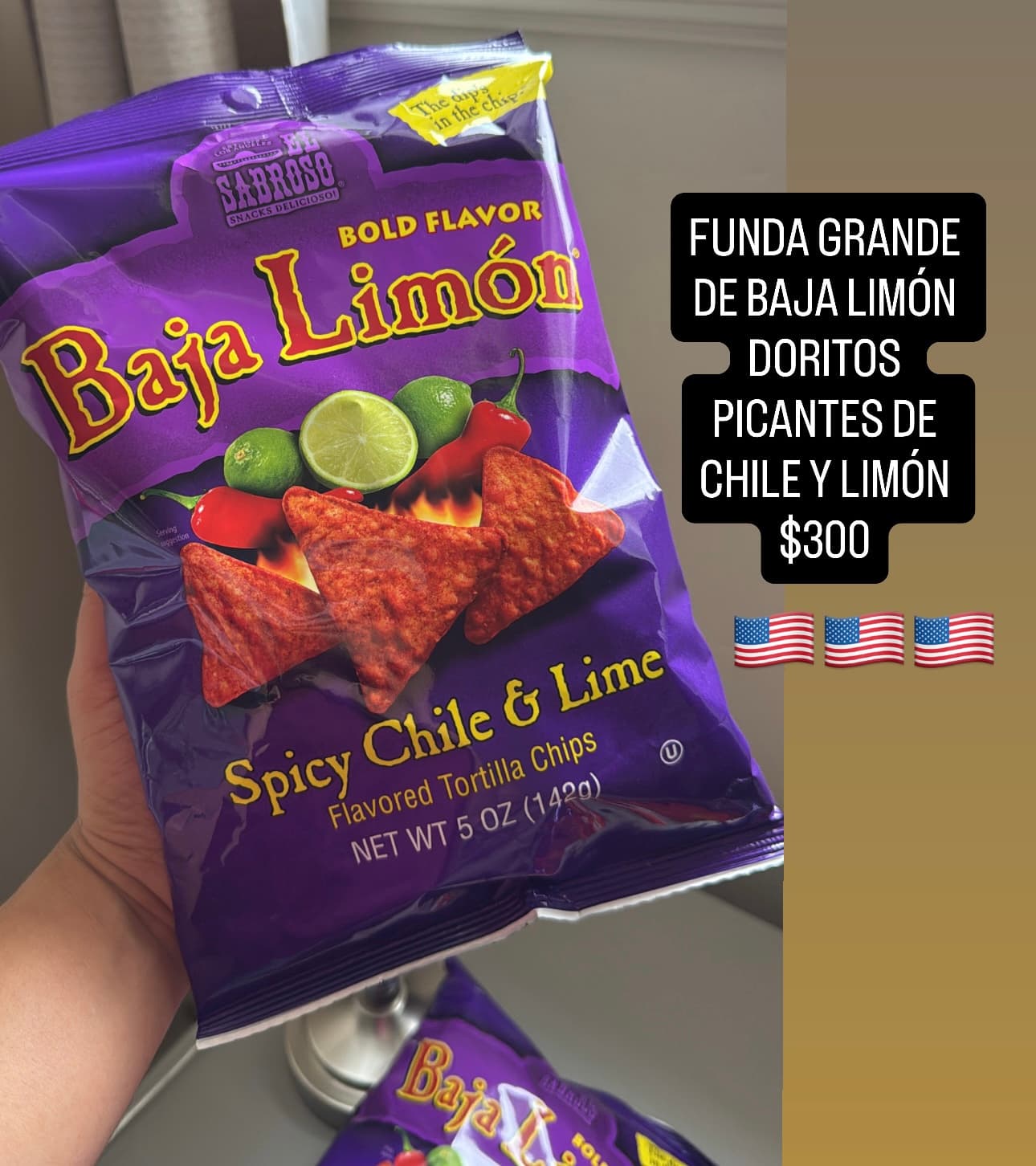 Sabritas Baja Limón Spicy Chile & Lime, 5 oz
