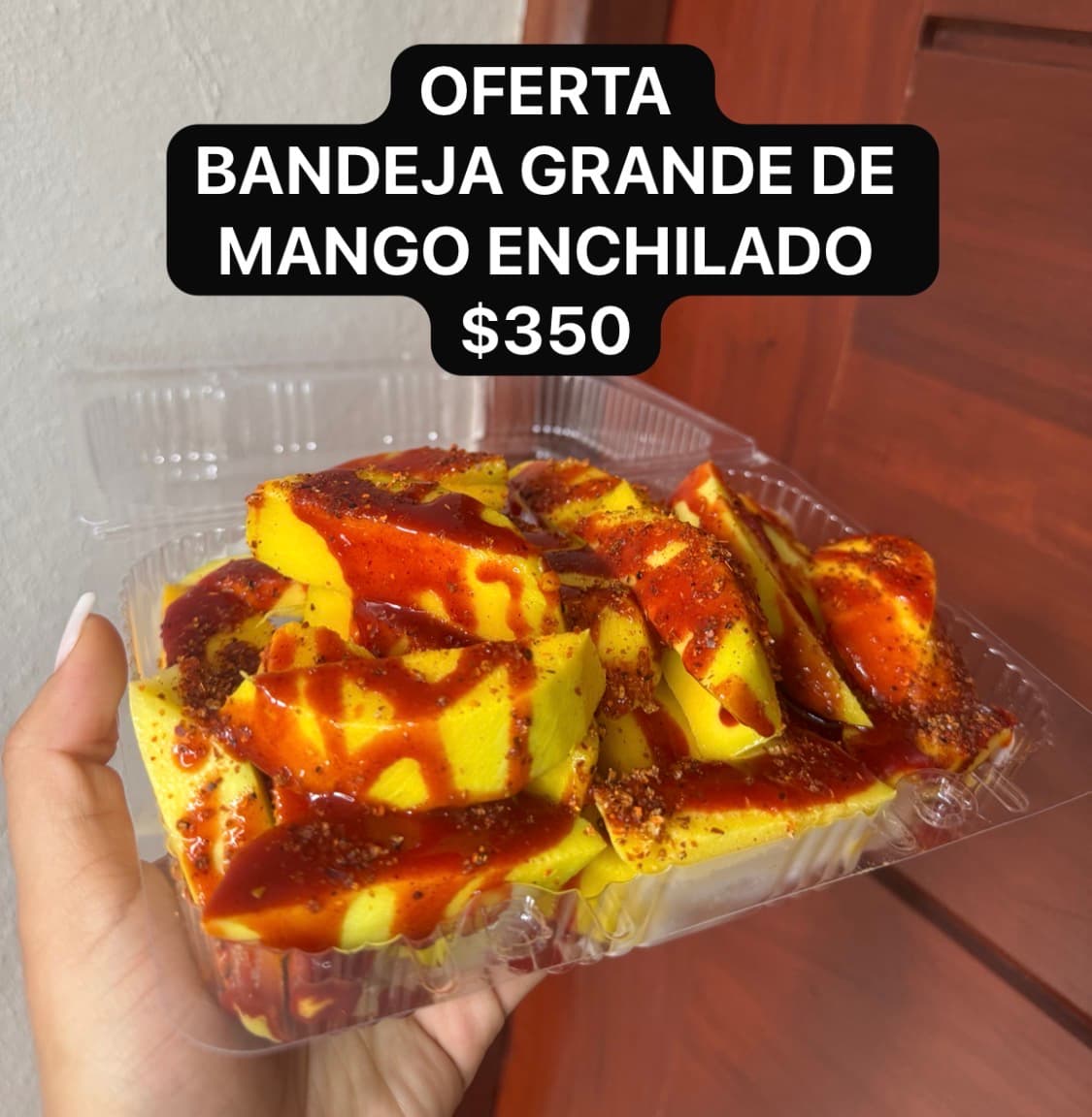 Bandeja grande de mango enchilado