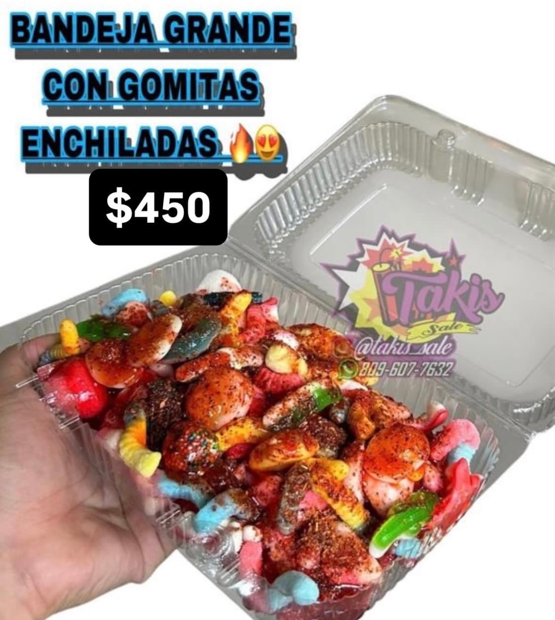 Bandeja grande de gomitas enchiladas