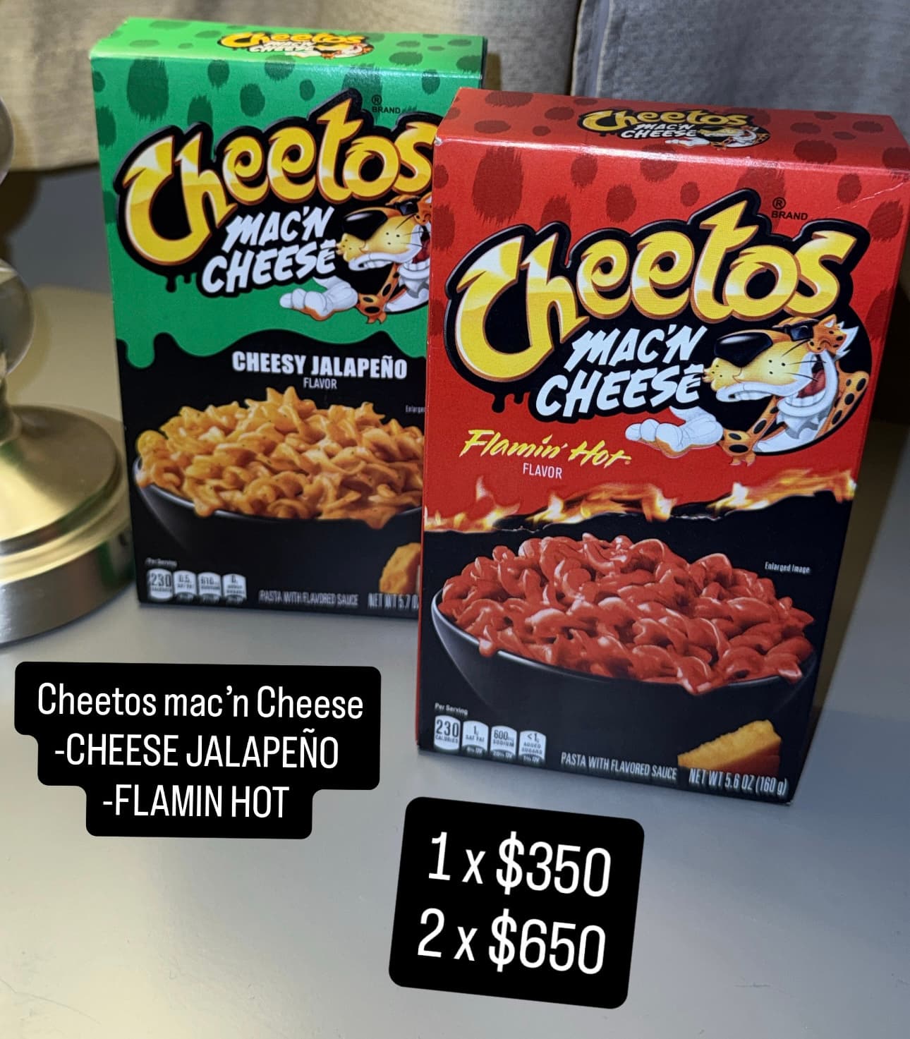 Cheetos Mac'n Cheese, sabores Flamin' Hot y Cheesy Jalapeño