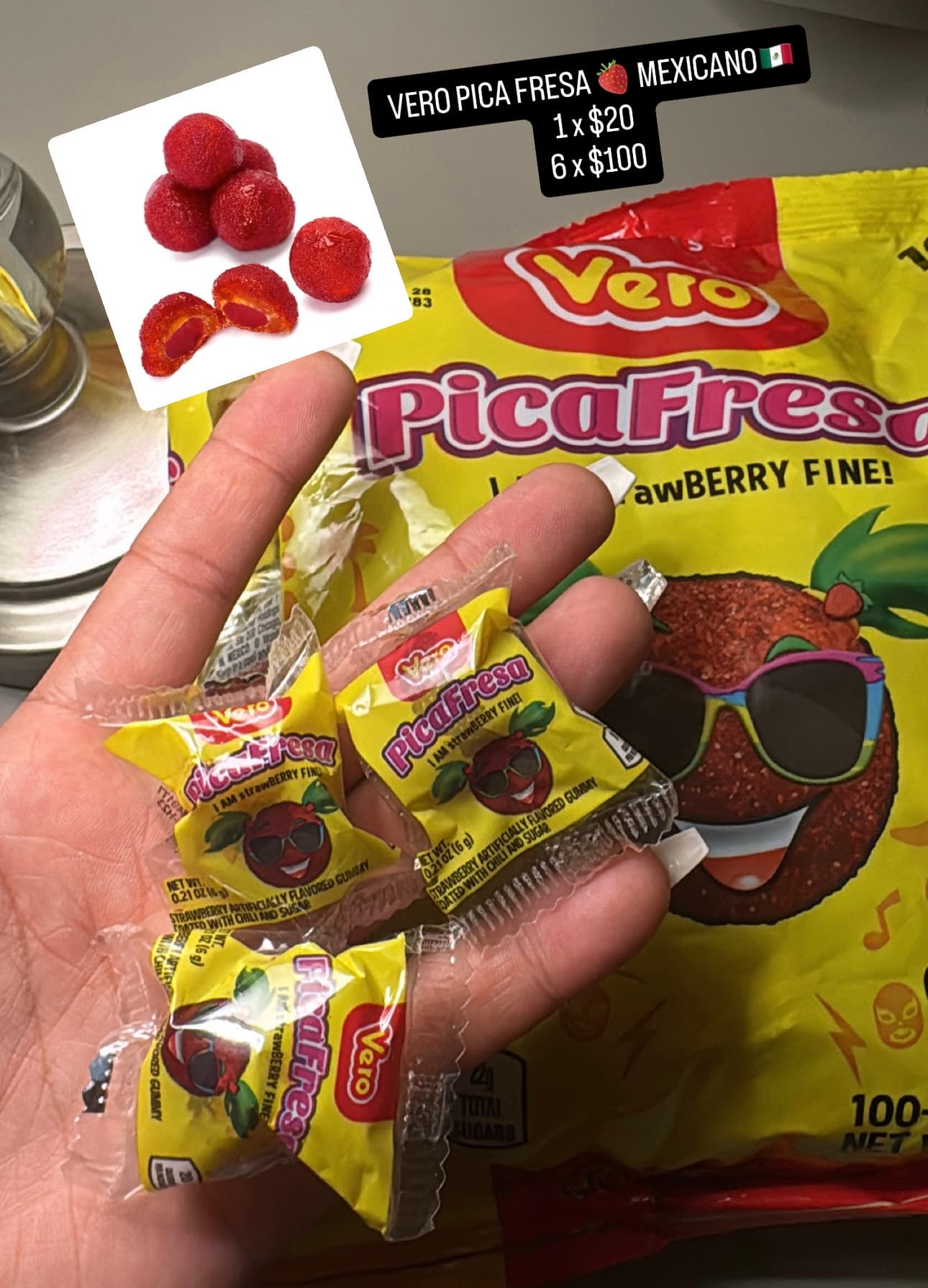 Dulce mexicano Vero Pica Fresa