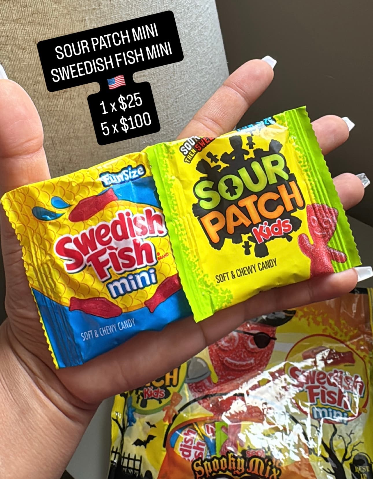 Dulces mini Sour Patch Kids o Swedish Fish