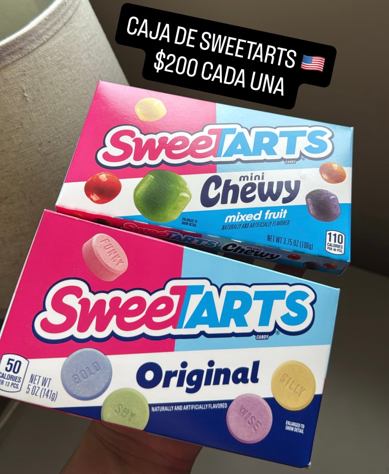 Caja de caramelos SweetTARTS (Original o Mini Chewy Mixed Fruit)
