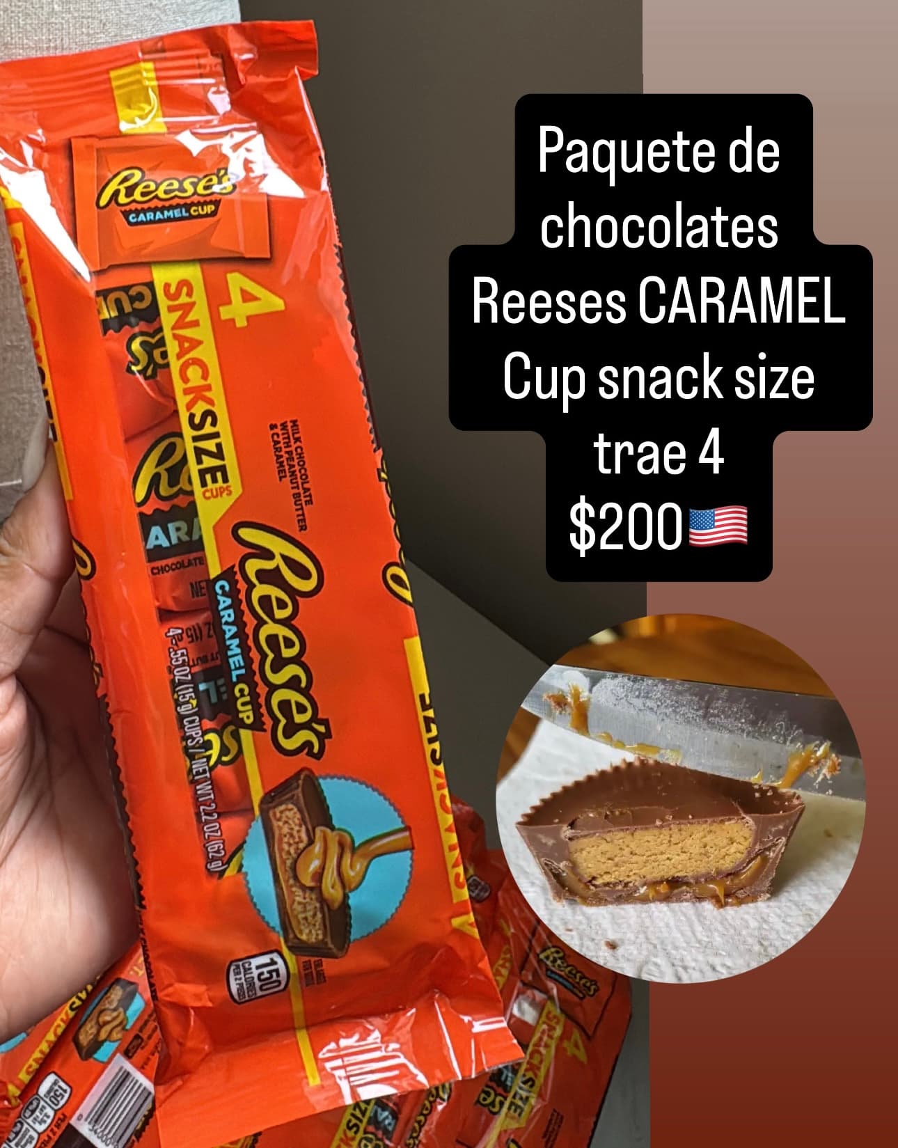 Reese's Caramel Cup Snack Size, paquete de 4