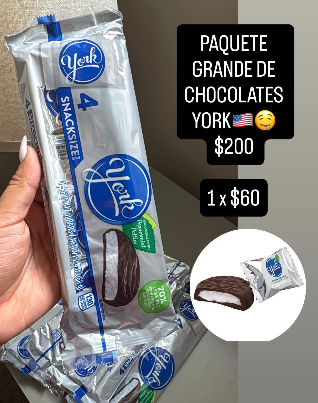 York Peppermint Patties Snack Size, paquete de 4