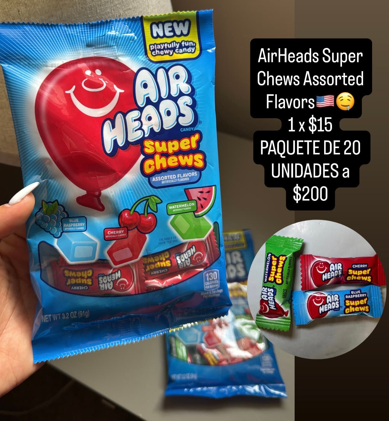 Airheads Super Chews sabores surtidos