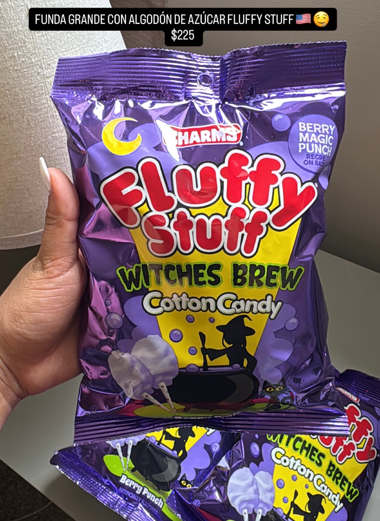 Harms Fluffy Stuff Witches Brew Cotton Candy Berry Magic Punch
