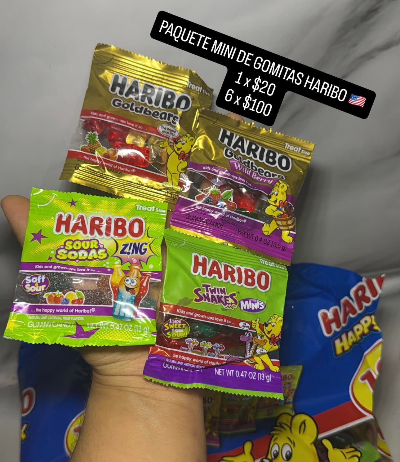 Paquete mini de gomitas Haribo surtidas