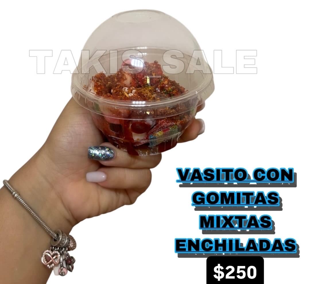 Vasito con gomitas mixtas enchiladas