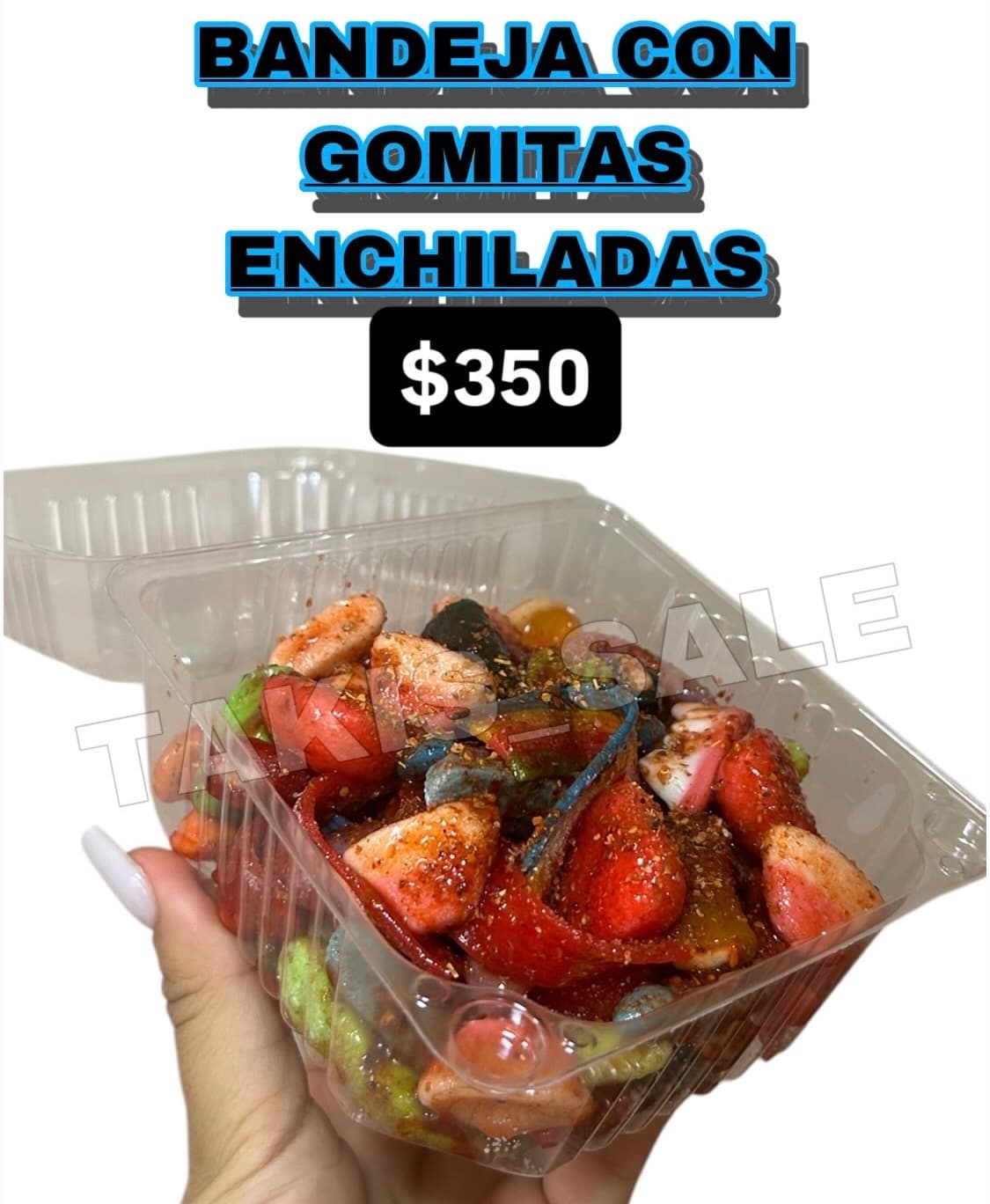 Bandeja con gomitas enchiladas