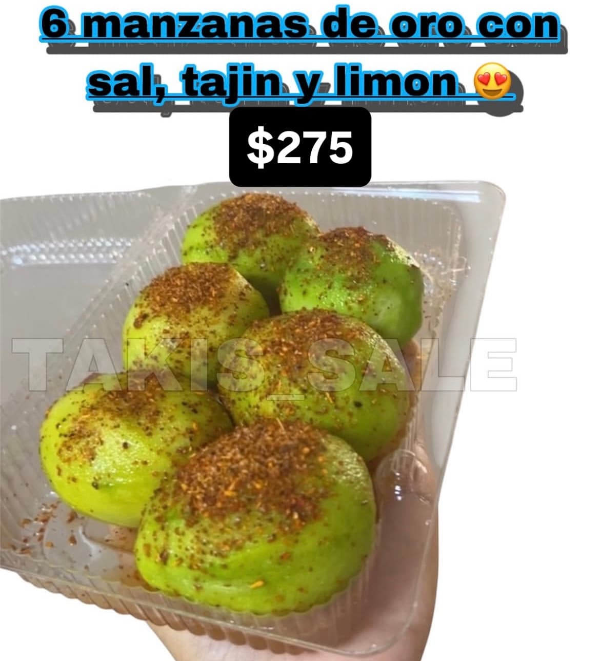 6 manzanas de oro con sal, Tajín y limón