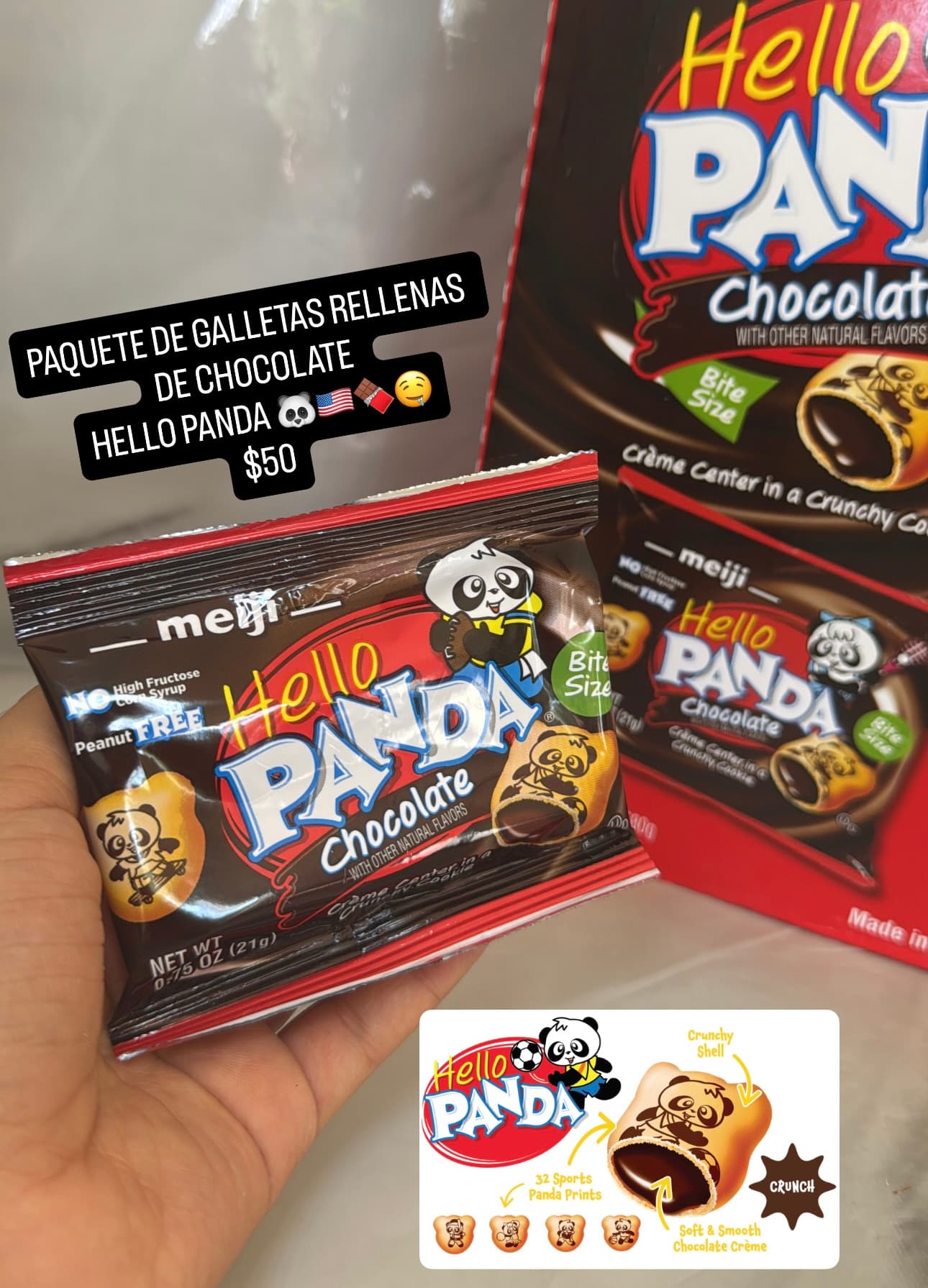 Galletas rellenas de chocolate Hello Panda