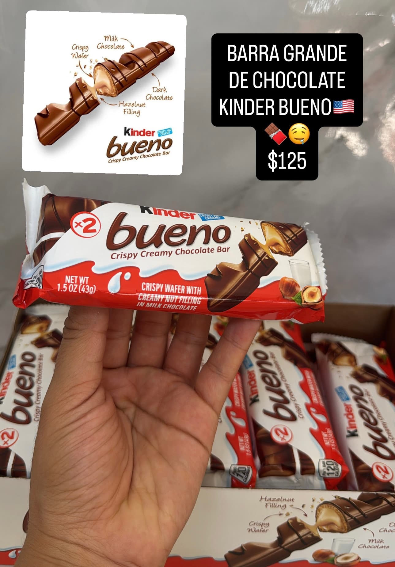 Kinder Bueno barra de chocolate 43 g