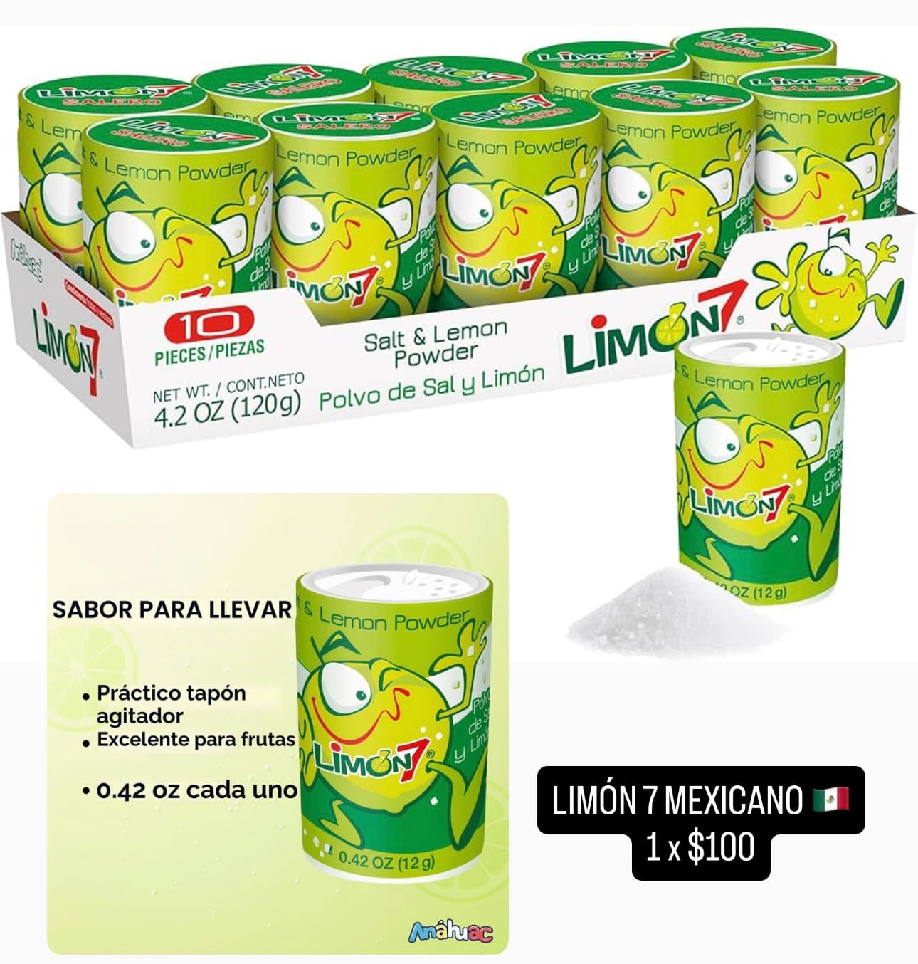 Limón 7 polvo de sal y limón 12 g
