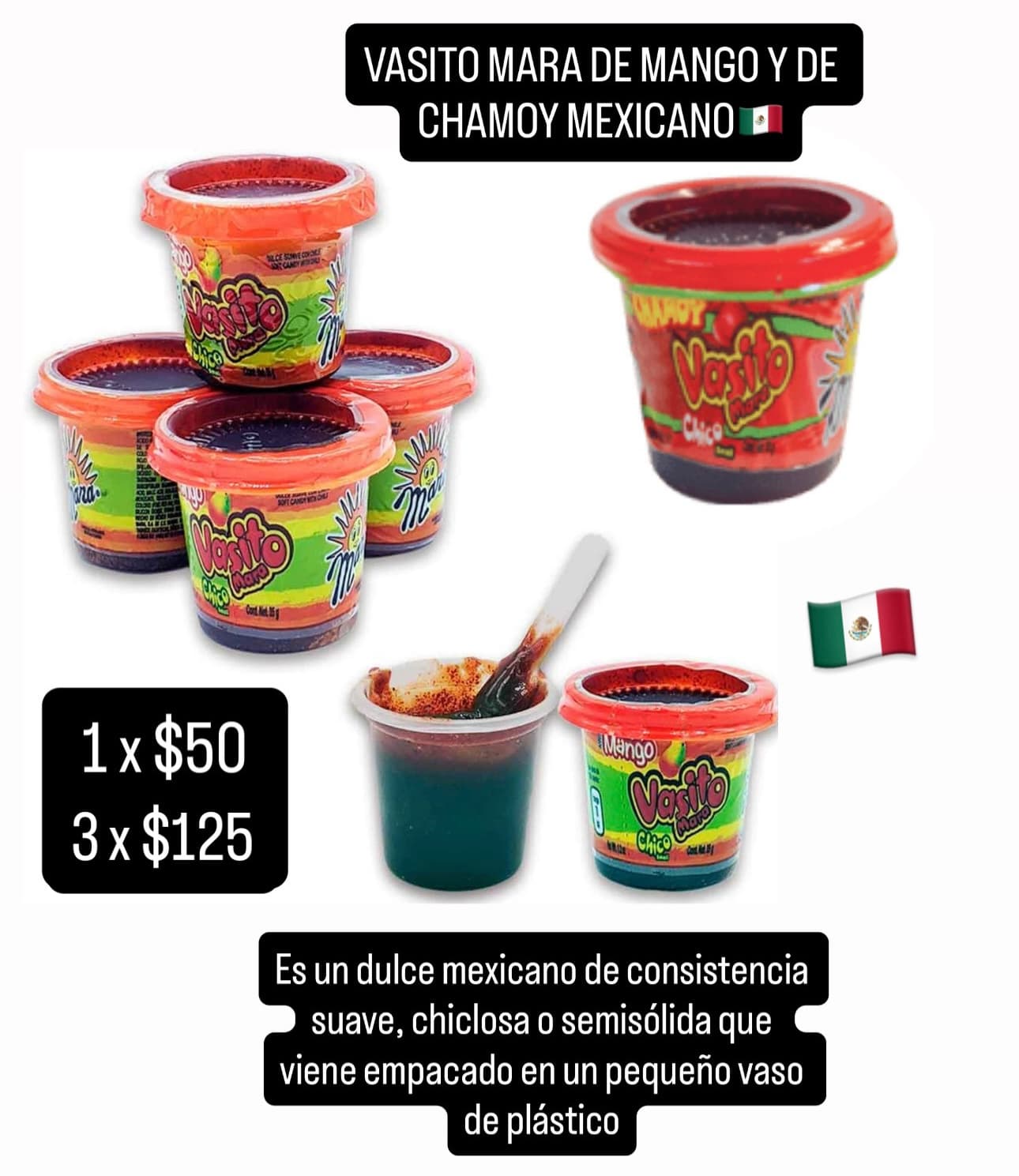 Vasito Mara Mango Chico con chamoy