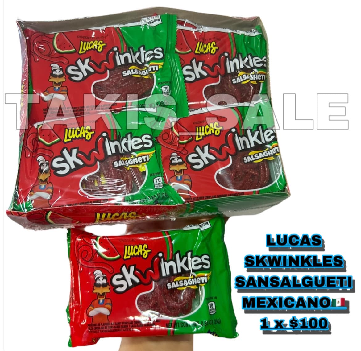 Lucas Skwinkles Salsagheti sabor sandía 24 g