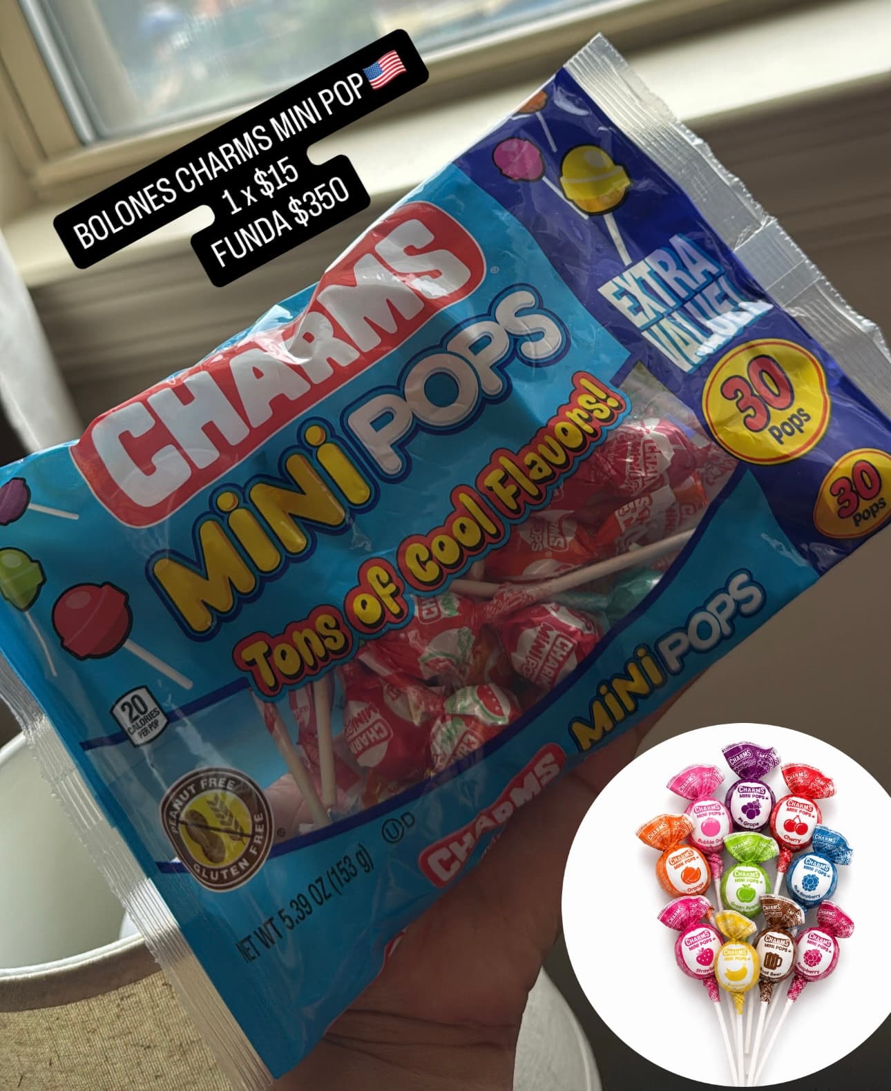 Charms Mini Pops Tons of Cool Flavors, 30 paletas